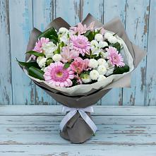 Букет цветов из:  Герберы, Альстромерии и Хризантемы в Баксаненке