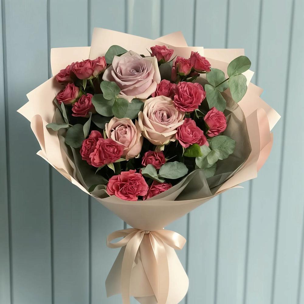 Букет цветов из: Гвоздики и Розы в Баксаненке