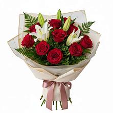 Букет цветов из:  Лилии и Розы в Баксаненке
