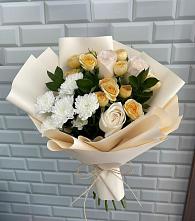 Букет цветов из:  Розы и Хризантемы в Баксаненке