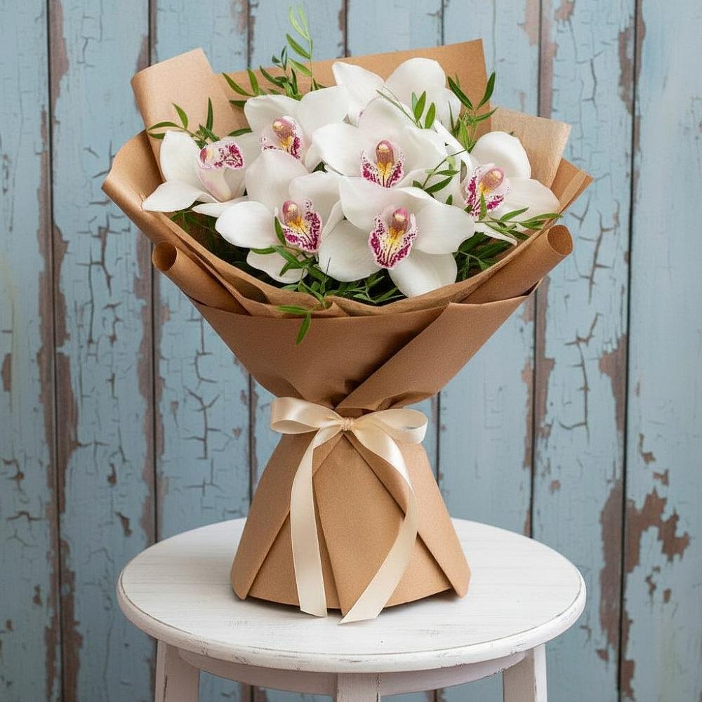Букет цветов из: Орхидеи и Розы в Баксаненке