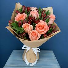 Букет цветов из:  Розы и Альстромерии в Баксаненке