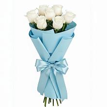 Букет 7 белых роз Проуд в Баксаненке