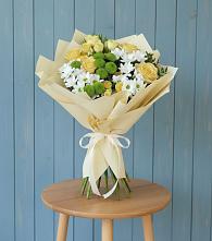 Букет цветов из:  Хризантемы и Розы в Баксаненке