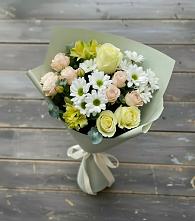 Букет цветов из:  Альстромерии, Розы и Хризантемы в Баксаненке