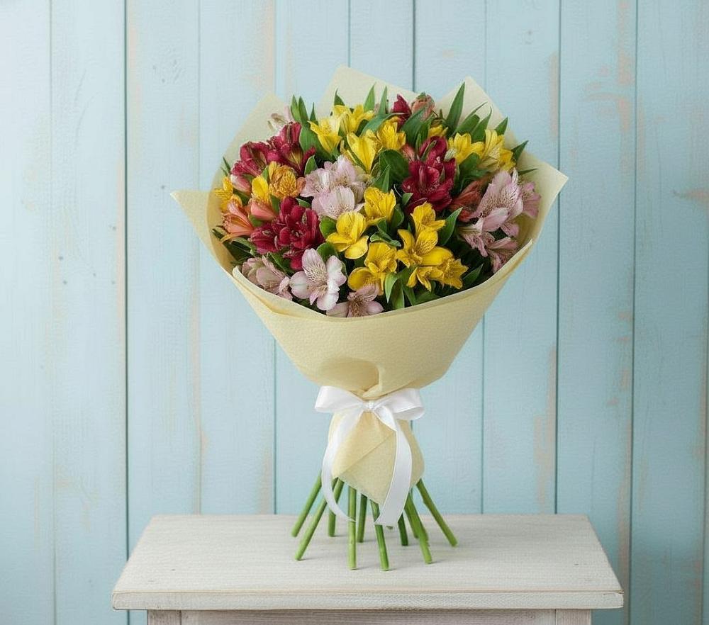 Букет цветов из: Альстромерии в Баксаненке