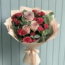 Букет цветов из:  Гвоздики и Розы в Баксаненке