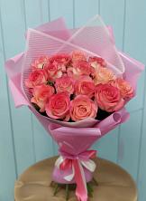 Букет 15 Розовых роз Равель в Баксаненке